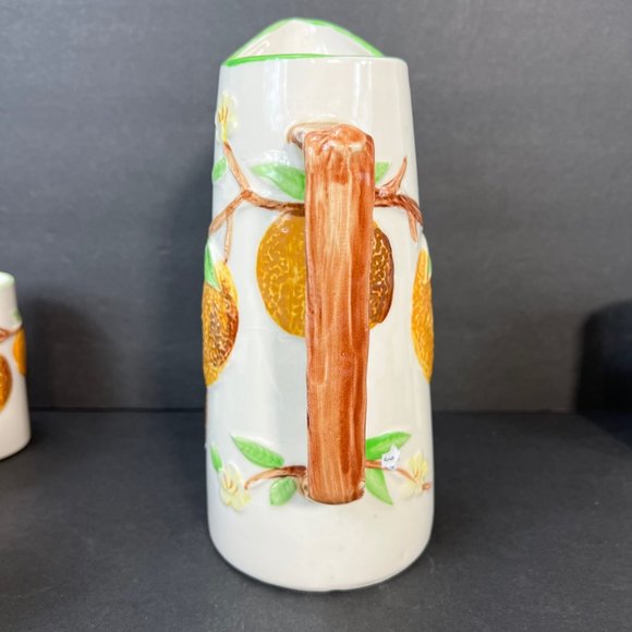 Vtg Napco Napcoware Good Morning Orange Juice Set Pitcher 6 Tumblers 50s Kitsch - Picture 4 of 14